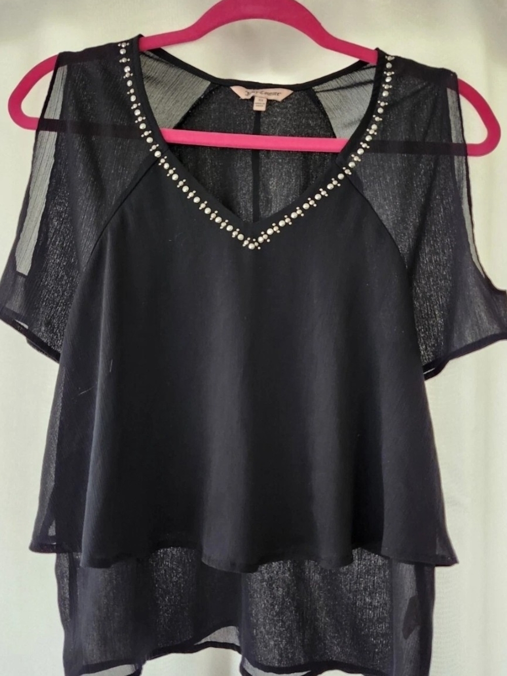 Juicy Couture Women's Cold Shoulder Blouse ~ Size XS